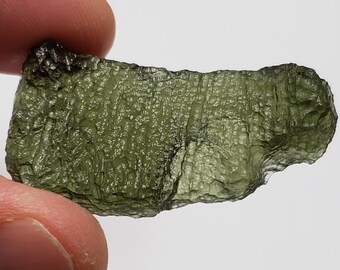6.8 Grams or 34 Carats Moldavite- Czech Republic Maly Chlum- High Quality Tektite- Excellent Color and Texture- Synergy Stone- ST 12
