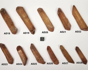 Double Terminated Natural Citrine Quartz 8-5.6cm Long- Zambia Africa- You Select- Beautiful Hand Crystal, Wand like- AD(18-28)