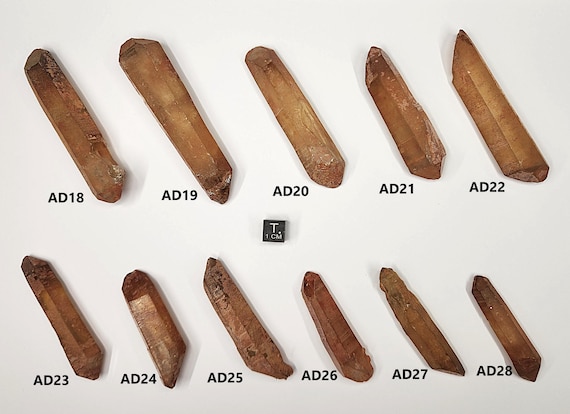 Double Terminated Natural Citrine Quartz 8-5.6cm Long- Zambia Africa- You Select- Beautiful Hand Crystal, Wand like- AD(18-28)