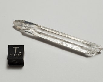 Slender Laser Quartz Crystal- 6.5 cm Long- Gouveia, Brazil- Pencil like Wand, Complex Terminations, Unpolished, Empathic Key- LG22