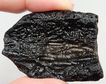 Tektite from China- 18.6 Grams-  Indochinite- Partially Translucent, Amazing Surface Texture, Shield Shaped- A21