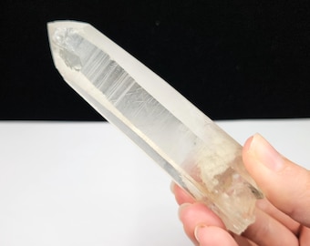 Old Stock Lemurian Seed Quartz Wand: 11.3cm long, Serra Do Cabral Mtns. Brazil, Classic- LB16