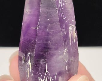 Natural Amethyst Crystal: 6.1cm Long Tutu Cliffs Nigeria- Stands