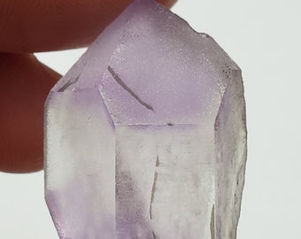 10.4 Grams Beautiful 'Hour Glass' Amethyst Crystal- Tata Province, Morocco- Small Natural Point- Deep Purple Color Phantom- #33