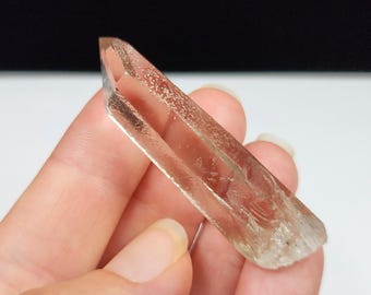 Light Smokey Starbrary Quartz- 1.9in or 4.9cm long- Tomás Gonzaga, Curvelo, Brazil- Silky Glistening Surface, Unique, 'Stardust'- B13