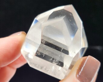 Polished Phantom Quartz: 1.4in or 3.6cm long- Generator, Standing Petite Tower, Staked Chevrons- R1