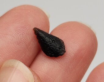 Australite Tektite: Western Australia, North Goldfields Area- 0.17 gram- Translucent 'Seed' 'Tear Drop' Australasian Impact- C6