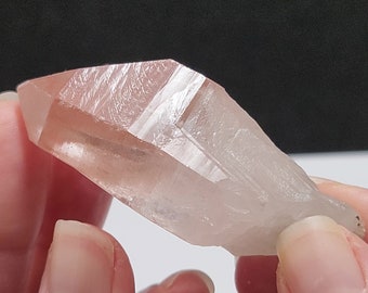 Red Pink Lemurian Quartz- 2.5 inch or 6.4 cm Long- 'Scarlet Temple', Cathedral Castle like, Glistening Color, Elvish Script Etchings- RO8