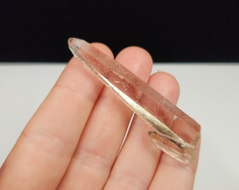 Slender Light Smokey Starbrary Quartz- 2.4in or 6cm long- Tomás Gonzaga, Curvelo, Brazil- Pencil Wand, Mother and Child, 'Stardust'- B9