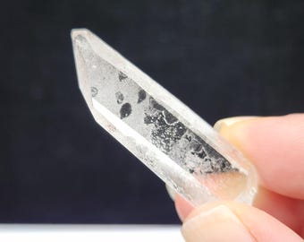 Starbrary Quartz Crystal- 1.8 inch or 4.6 cm Long- Zeca De Souza, Brazil- Tabular, Diamond Window, Circular Records- JA10