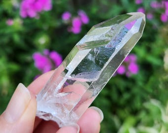 Starbrary Quartz Crystal- Corinto, Brazil- 6.8 cm Long- Sharp Base, Keyed, Highly Encoded, World Class Optical, Purity- EF5