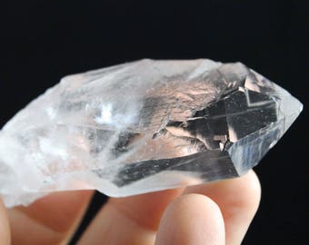 Outstanding Water Clear Cathedral Quartz from Brazil- Black Tourmaline Inclusions-  61 Grams, Nearly 3 Inches tall by 1" wide- #2