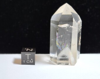 Polished Phantom Quartz: 1.8in or 4.5cm long- Holographic Rainbow, Standing Petite Tower- R21