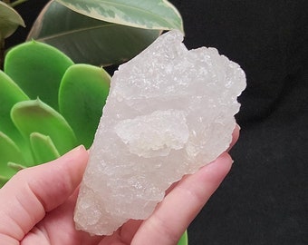 Large Dissolution Quartz Crystal 3.7 in or 9.3 cm Long- Serra Do Cabral, Brazil- Trigonic, Hydrotherma Corroded, Milky, 'Ice Quartz'- HB2