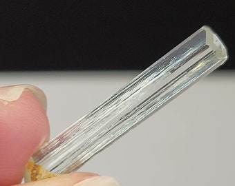 Beryl var. Aquamarine from Skardu, Pakistan- 1.6 Grams 3.1 cm Long- Etched DT, Slender Delicate, Excellent for Jewelry Light/Pale Blue- AR4