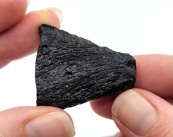 Indochinite Tektite- 17.7grams- Australasian Impact Event- Triangular Shape, Bark like Texture, Unique Palm Stone-I9