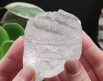 Large Dissolution Quartz Crystal 2.75 in or 7 cm Long- Serra Do Cabral, Brazil- Trigonic, Hydrothermal Etched Corroded, 'Ice Quartz'- HB1