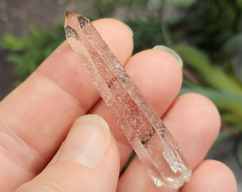 Starbrary Quartz Crystal- 1.9 inch or 5 cm Long- Zeca De Souza, Brazil- Top Quality Jewelry Grade Point, Slight Smokey Hue- J2