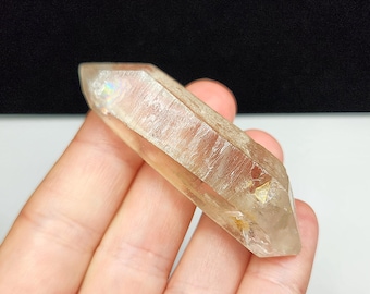 Lemurian Quartz Ural Mountains Russia: 6.4cm or 2.5in Long- Double Terminated Floater, Rainbows- #15