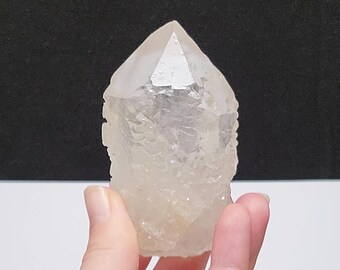 Large Trigonic Dissolution Quartz Crystal 3.5 in or 9 cm Long- Serra Do Cabral, Brazil- Generator, Wormhole Portals, Hydrothermal Dow- HB10