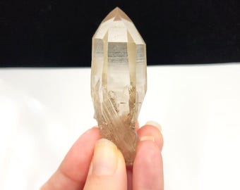 Old Stock Lemurian Seed Quartz: 7.6cm long- Partial Polished, Keyed, Serra Do Cabral Mtns. Brazil- LA3
