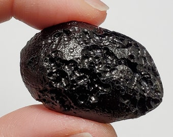Tektite, from Thailand- 20.6 Grams- Thailandite, Indochinite- Drop Oval, Nicely Textured, Opaque- TX6