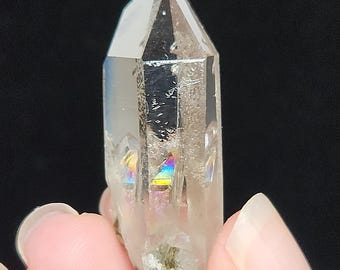 Light Smokey Starbrary Quartz- 1.6in or 4cm long- Tomás Gonzaga, Curvelo, Brazil- Rainbow Connection Family, Record Keepers, 'Stardust'- B15