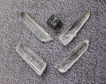 Group of 4 Optical Starbrary Quartz Crystals- Zeca De Souza, Brazil- Symmetry Grid, Purification Starter Pack, Great for Gifts- E21