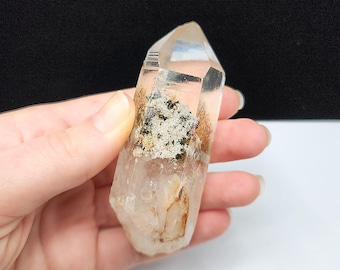 Amazing Vermicular Chlorite Garden Quartz- 3.5inch or 8.8cm long- Serra Do Cabral Brazil- Top quality Clarity, Scenic, Unpolished- LY24