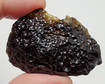 Tektite, from Thailand- 16.7 Grams- Thailandite, Indochinite- Amazing Surface Texture, Partially Translucent, Scoop like, Semi Glossy- TX19