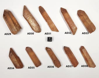 Natural Citrine Quartz 7.2-5.5cm Long- Zambia Africa- You Select- Mineralized Exterior, Unique Growth Formations, Great for Grids- AD(29-38)