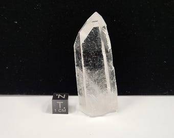 Starbrary Quartz Crystal 2.4in or 6.2cm Long- Corinto, Brazil- Stands, Etched Key Portals, Slightly Milky Base- EJ12