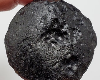 Tektite from Thailand- 44.9 Grams- Thailandite, Indochinite- Amazing Surface Texture, Palm Stone, Semi Flat- TY20