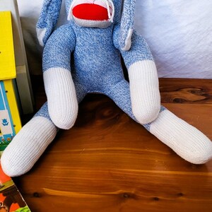 Blue Sock Rabbit With Button Eyes - Etsy