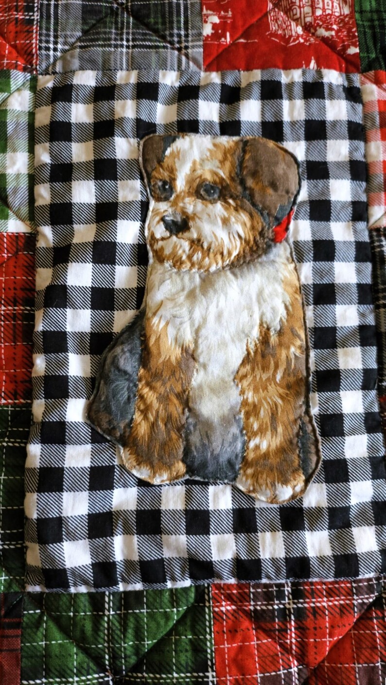 Plaid Pups Quilt 100% Cotton Dog Quilt With Pillow Puppy Stuffy - Etsy