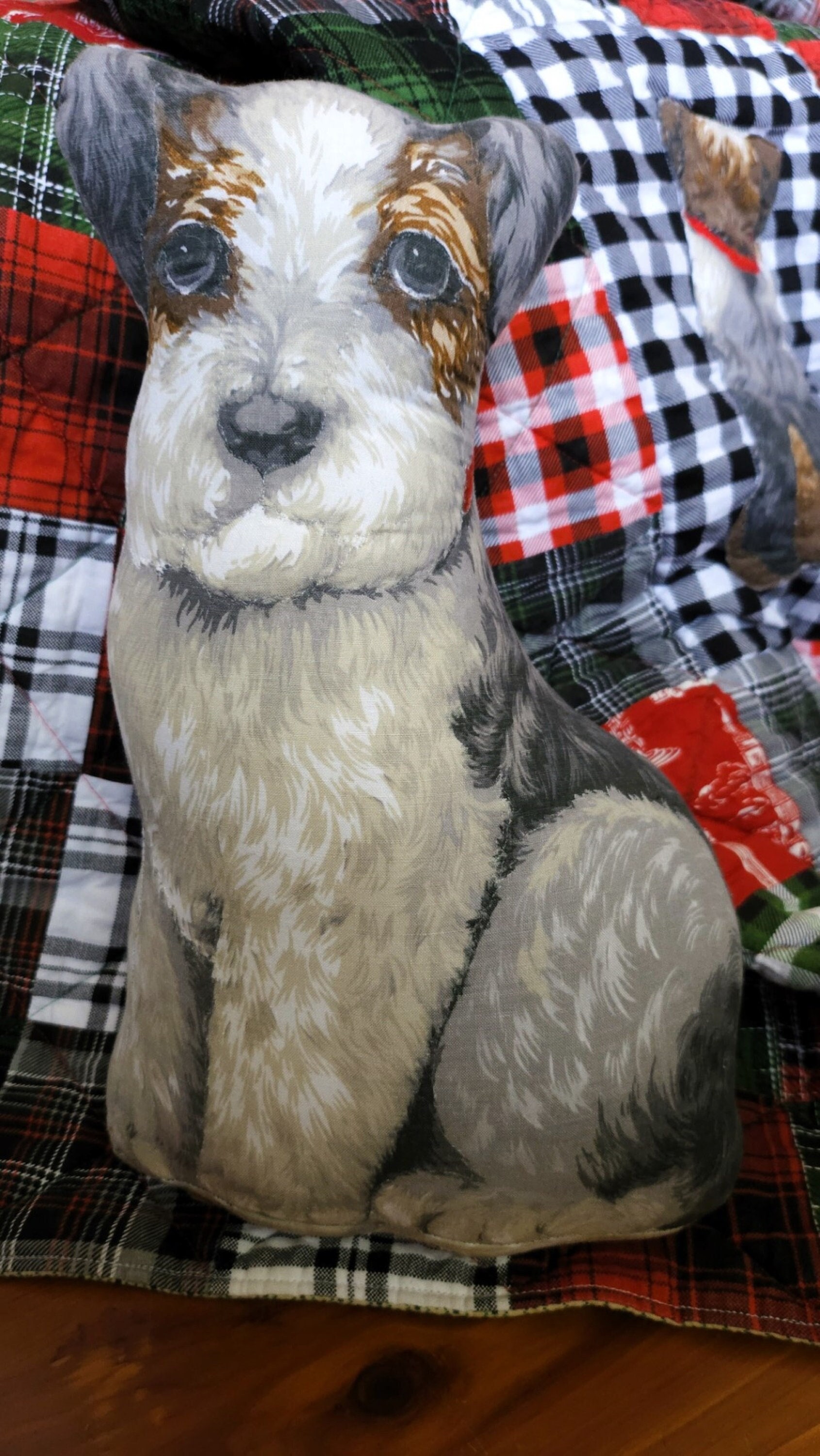 Plaid Pups Quilt 100% Cotton Dog Quilt With Pillow Puppy Stuffy - Etsy