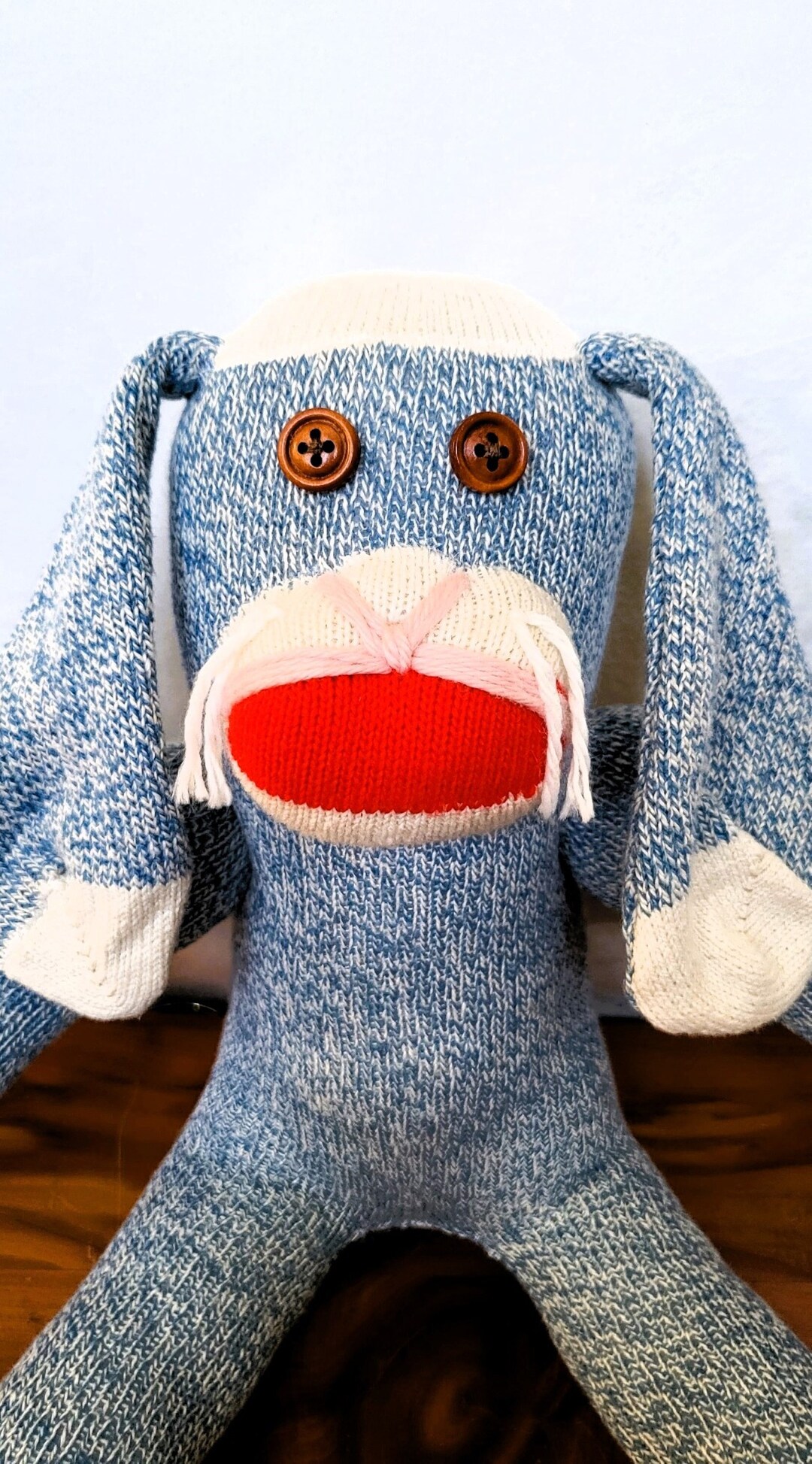 Blue Sock Rabbit With Button Eyes - Etsy