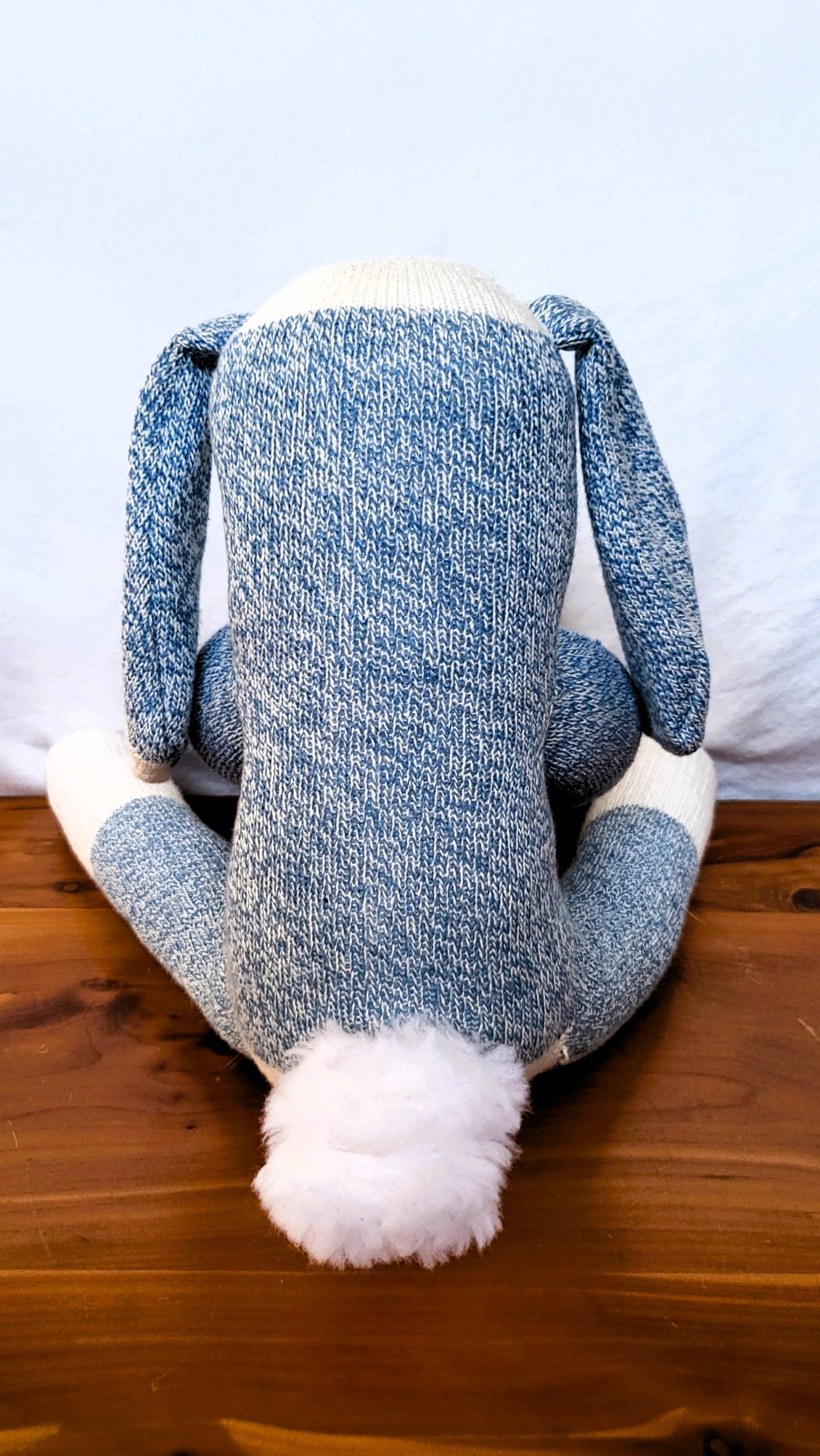 Blue Sock Rabbit With Button Eyes - Etsy
