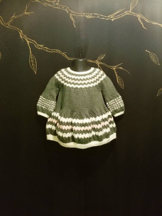 pink and green sweater dress