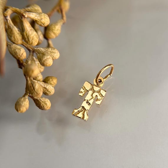 Assorted 14k Solid Gold vintage Initial Letter Pe… - image 2