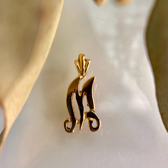 Assorted 14k Solid Gold vintage Initial Letter Pe… - image 4