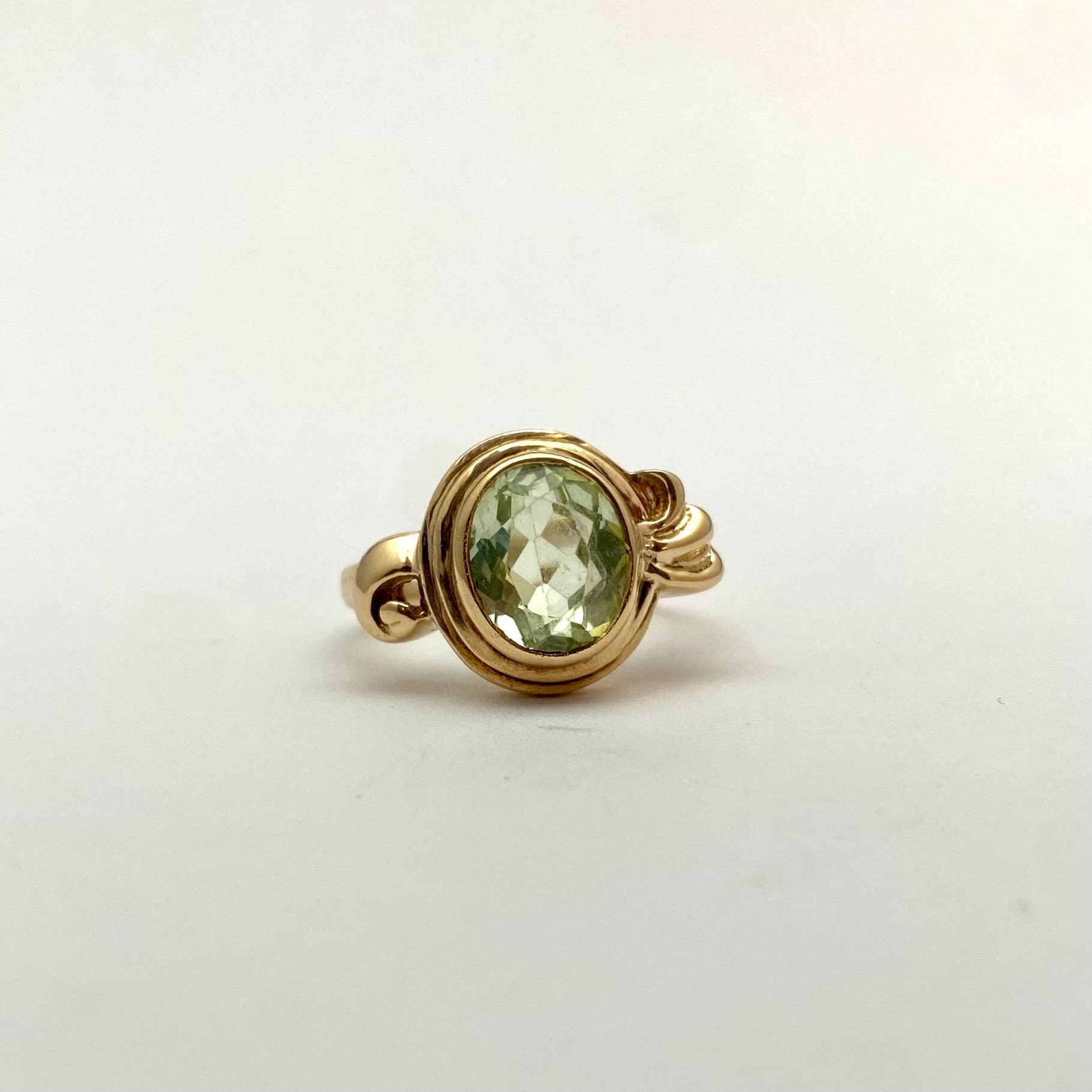 Antique Reproduction Bezel Set Glass Oval Ring in 10k Yellow Gold Etsy