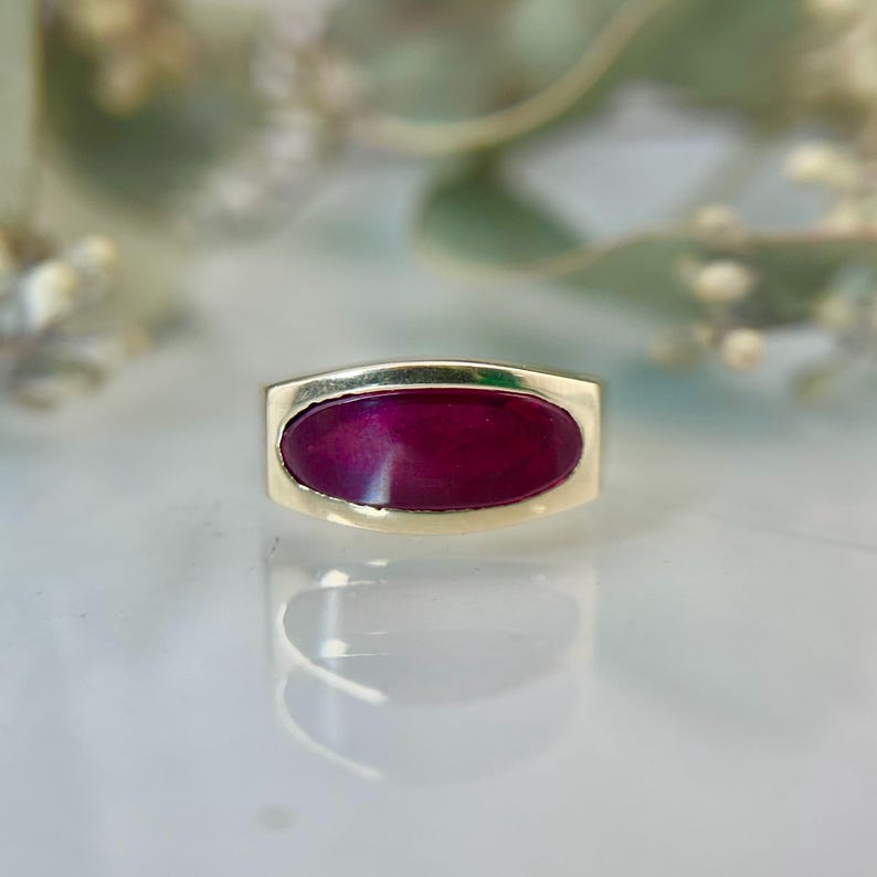 Resco Rings Vintage RESCO Mid-century Red Stone Ring - 10k Yellow Gold - Etsy
