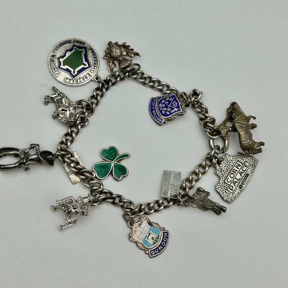 Vintage Mid Century Silver Charm Bracelet - image 2