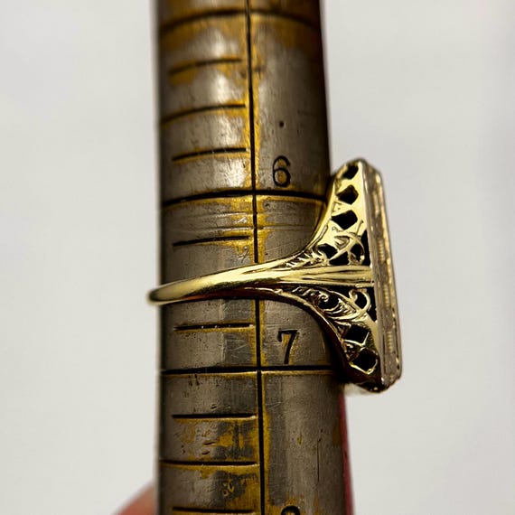 Antique cocktail ring with ruby and diamonds - image 7