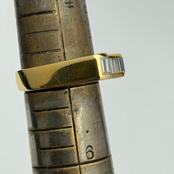 Vintage stackable concave channel set diamond ban… - image 7