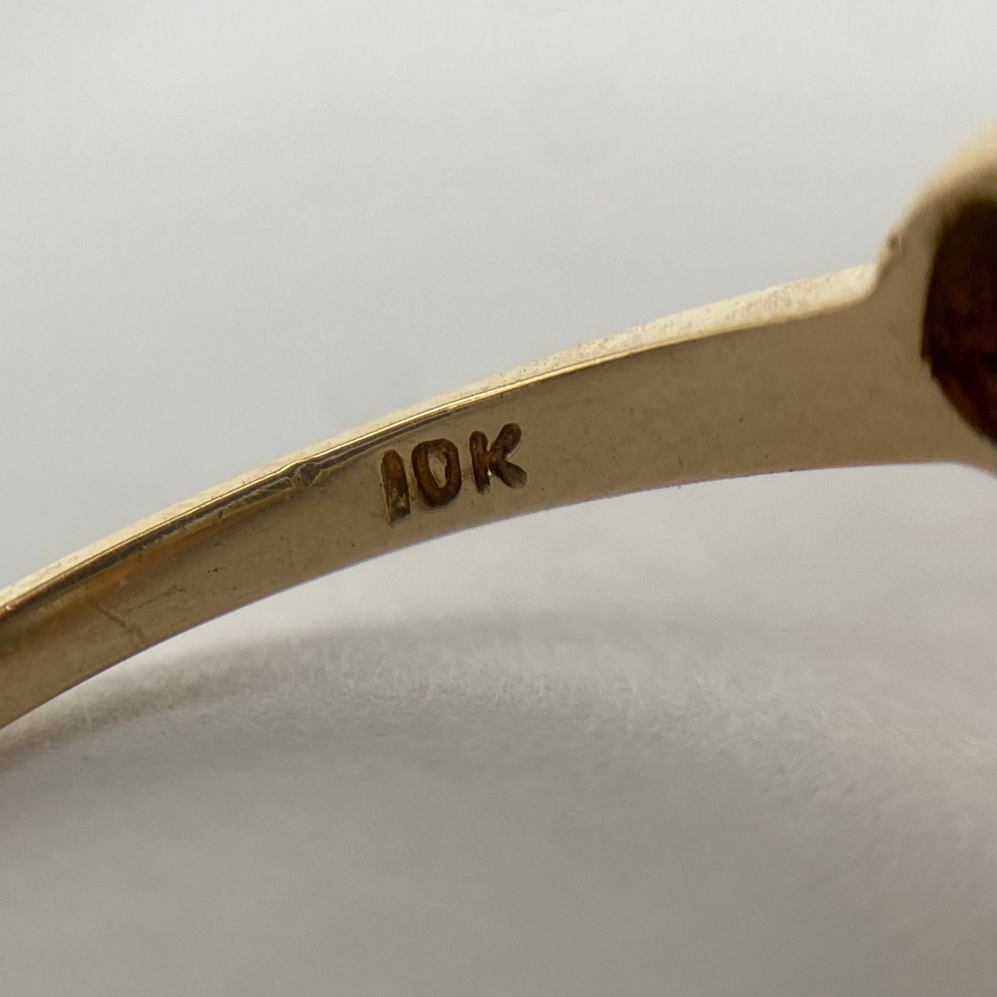 Antique Reproduction Bezel Set Glass Oval Ring in 10k Yellow Etsy