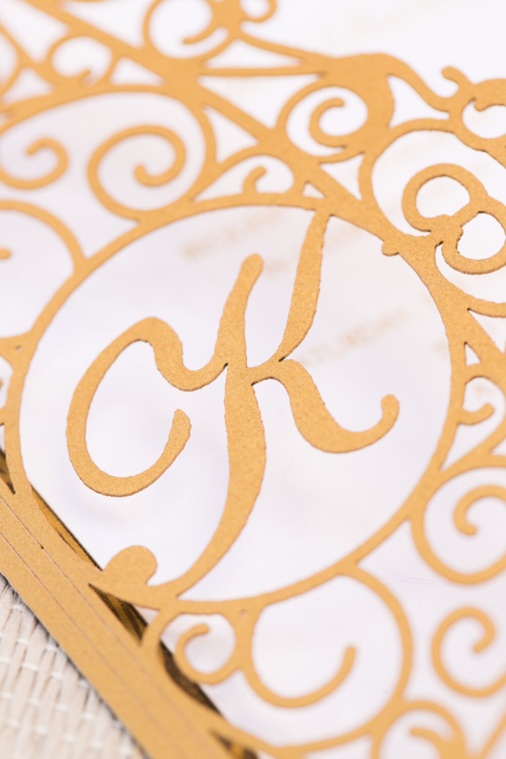 Laser Cut Gate With Custom Initials Wedding Invitation Etsy