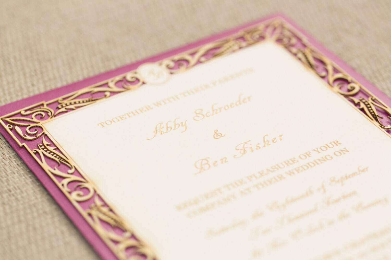 Laser Cut Frame Wedding Invitation Engraved Wedding Etsy