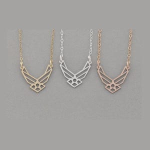 Sterlingzilveren luchtmachtketting: sieraden USAF-symbool, militair moedercadeau